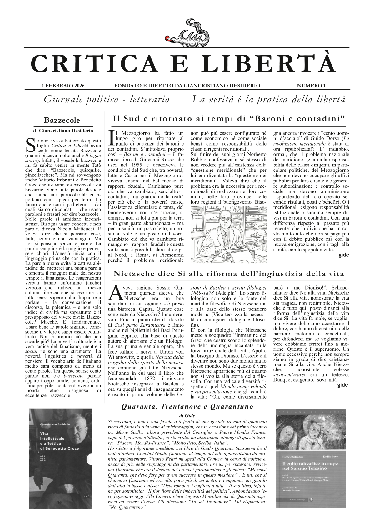 Critica e Liberta' N. 0 - pagina 1