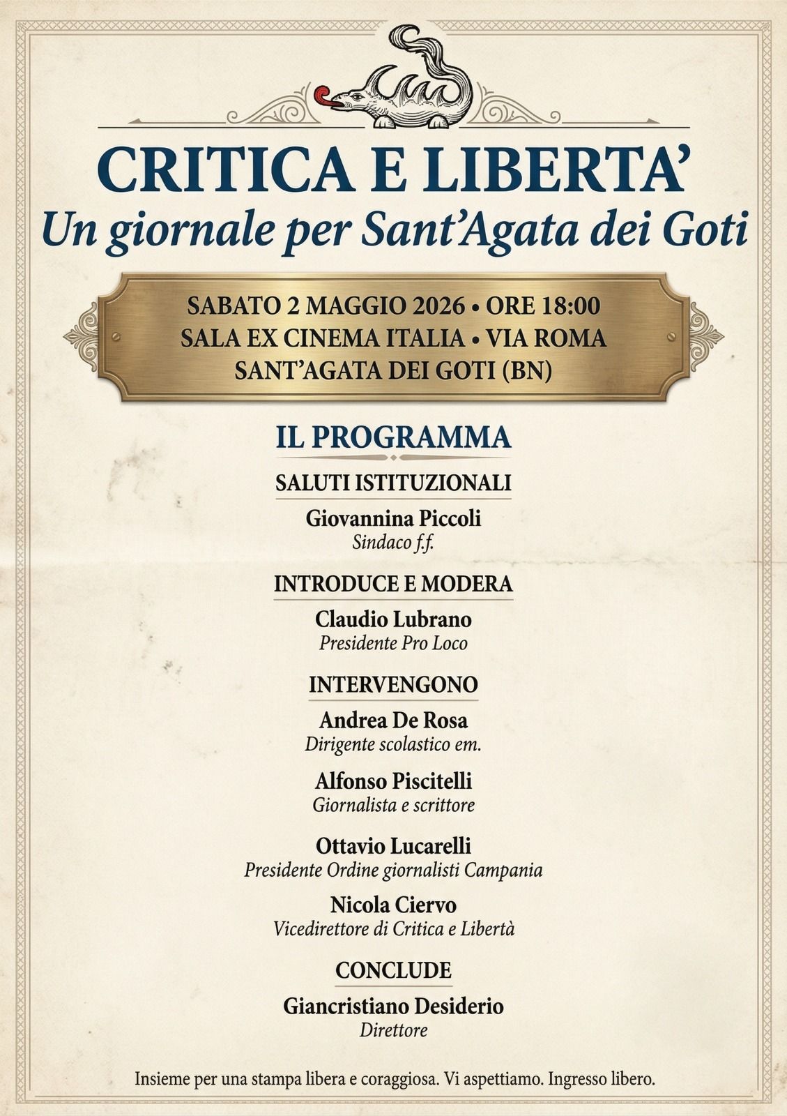 Evento del 2 maggio 2026